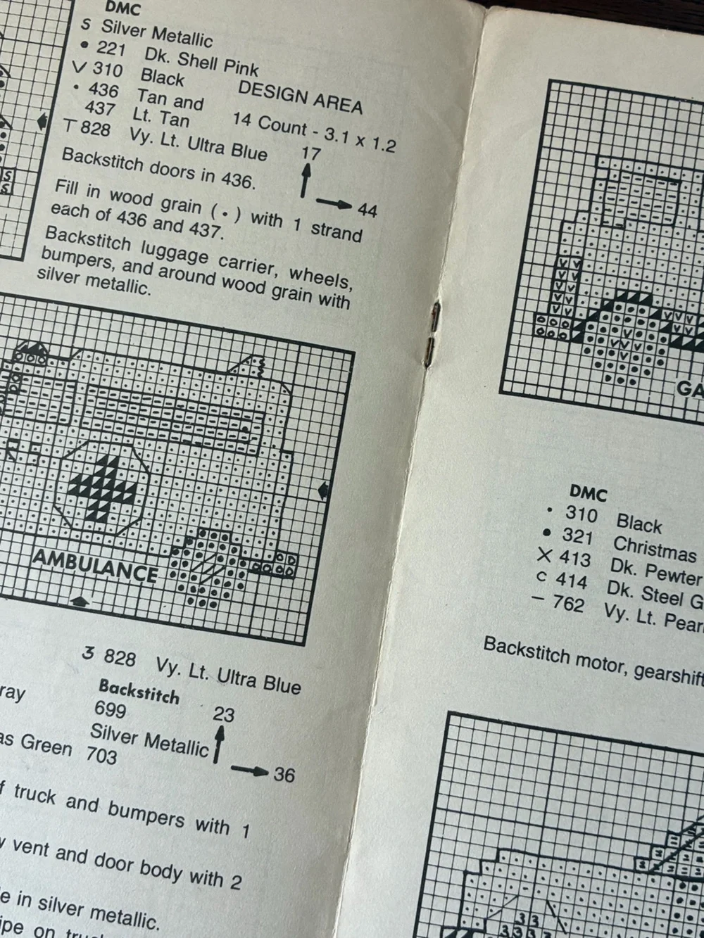 “Many, Mini, Wheelies” Cross-Stitch Pattern Booklet (1981) - DEW Designs